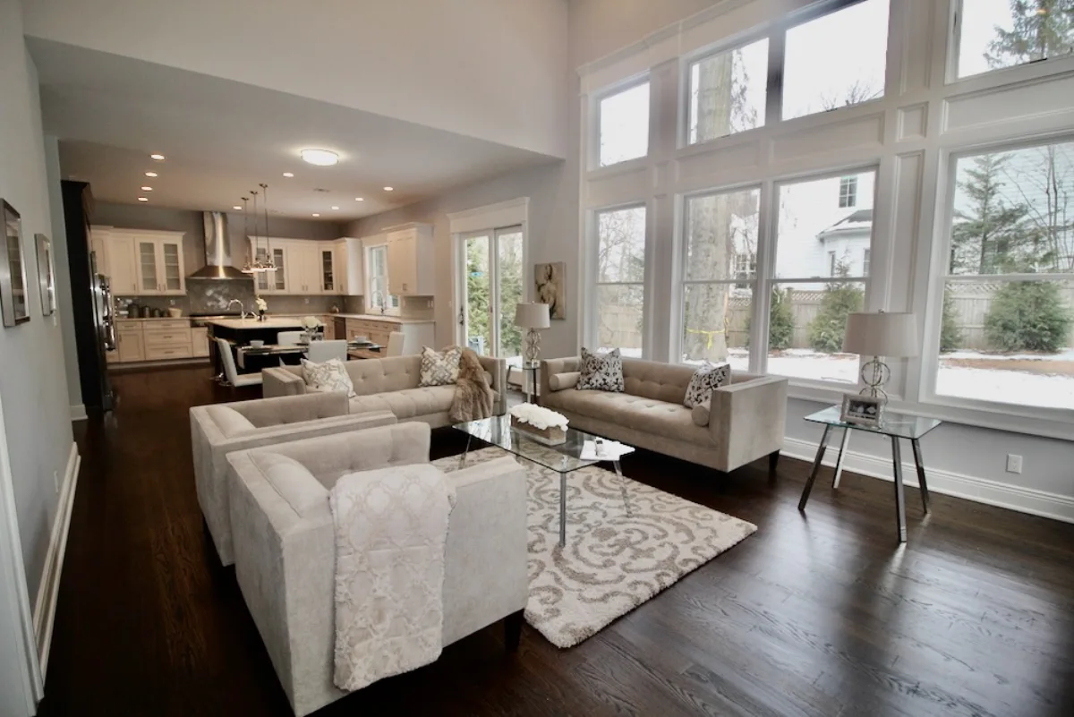 Open-plan living area renovation